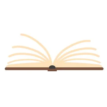 Flat style open book icon on white, stock vector illustration Stock Illustration