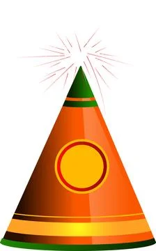 Flat Style Orange and Green Firecracker Anar icon for Diwali Festival. Stock Illustration