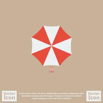 Flat style parasol icon 스톡 일러스트