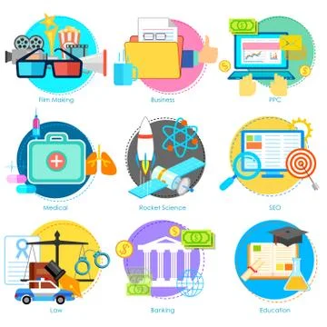 Flat style pictogram for user interface Illustrazione stock