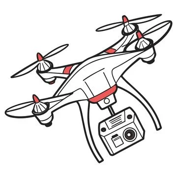 Flat Style Quadcopter Drone Vector Illustration Stock Illustration