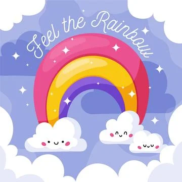 Flat style rainbow Stock Illustration