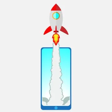 Flat style rocket Stock Illustration