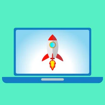 Flat style rocket Illustrazione stock
