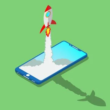Flat style rocket Stock Illustration