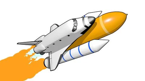 Flat style rocket Stock Illustration