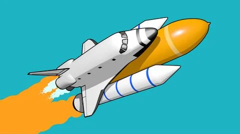 Flat style rocket Stock-Illustration