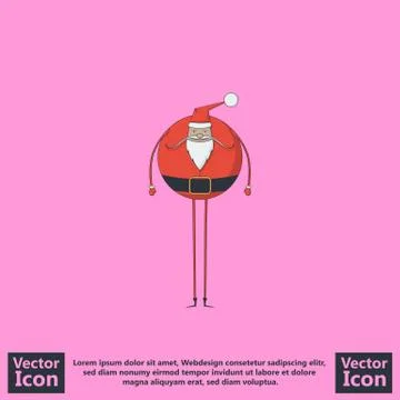 Flat style santa icon Illustrazione stock
