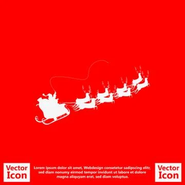 Flat style Santa icon 스톡 일러스트