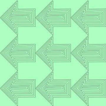 Flat Style Seamless Arrow Vector Background Pattern. Green and Blue Pointer. Stock-Illustration