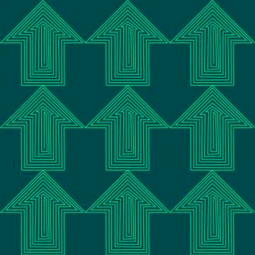 Flat Style Seamless Arrow Vector Background Pattern. Stock Illustration