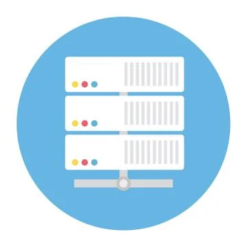 Flat style server vector icon illustration. Illustrazione stock