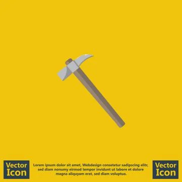 Flat style small hammer icon Illustrazione stock