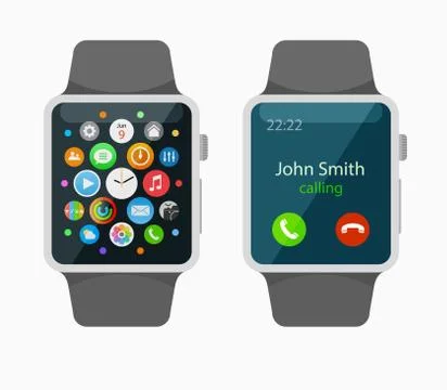 Flat style smart watch Illustrazione stock