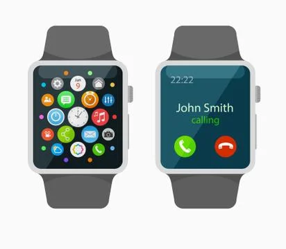 Flat style smart watch Illustrazione stock