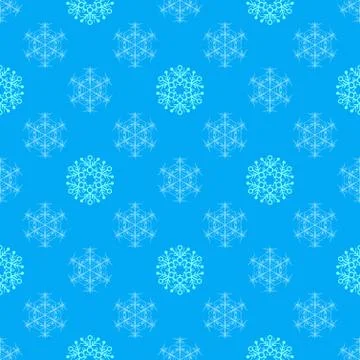 Flat style snowflakes seamless pattern. Stock Illustration