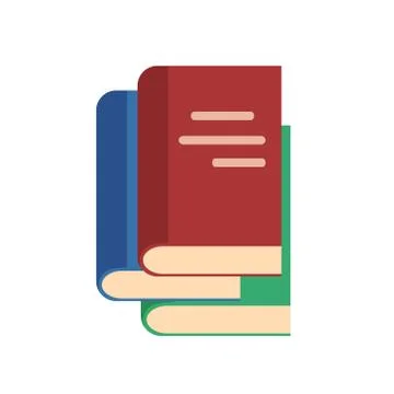 Flat style stack of books icon on white, stock vector illustration Stock Illustration