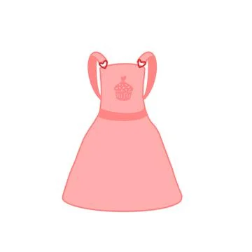 Flat Style Sun Dress Vector illustartion. Cartoon style sleeveless pink dress Stock Illustration