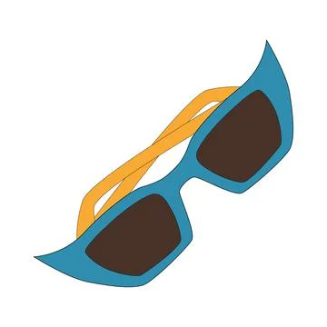 Flat - style sunglasses icon isolated on a white background. Illustrazione stock