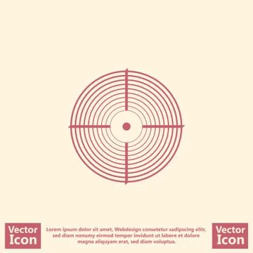 Flat style target icon Stock Illustration