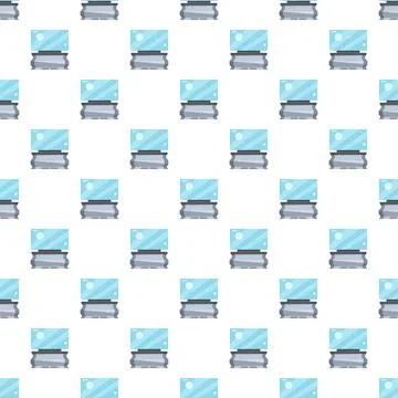 Flat style television screen seamless pattern background Stock Illustration