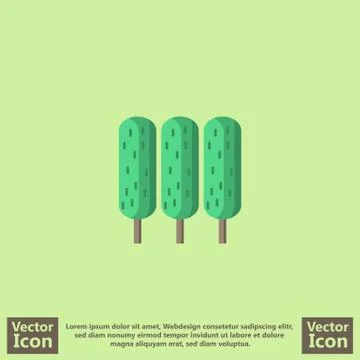 Flat style trees icon Stock Illustration