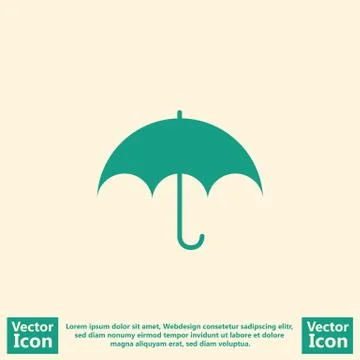 Flat style umbrella icon Stock Illustration
