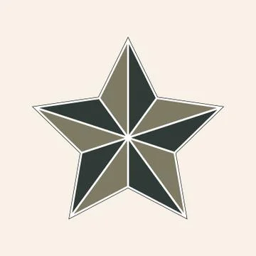 Flat style vector retro star icon Stock Illustration