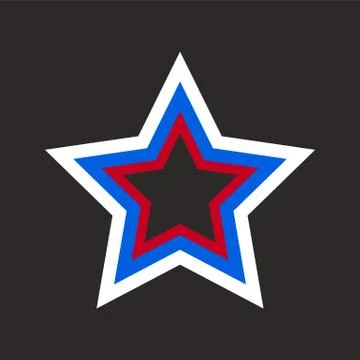 Flat style vector retro star icon Stock Illustration