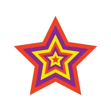 Flat style vector retro star icon Stock Illustration