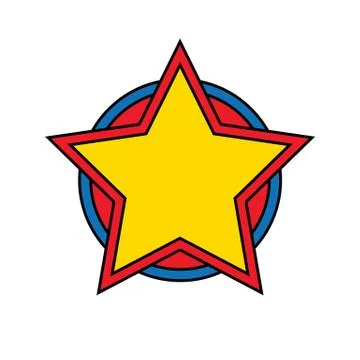 Flat style vector retro star icon Stock Illustration