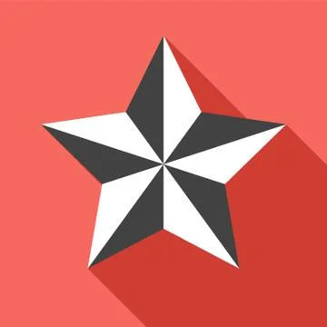 Flat style vector retro star icon Stock Illustration