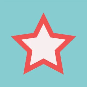 Flat style vector retro star icon Stock Illustration