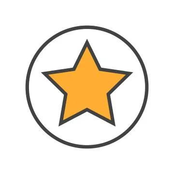 Flat style vector retro star icon Stock Illustration