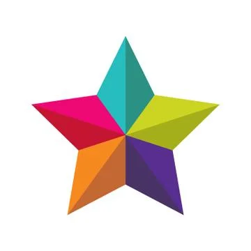 Flat style vector retro star icon Stock Illustration
