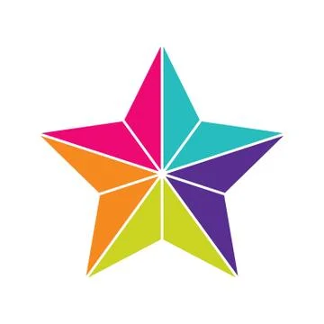 Flat style vector retro star icon Illustrazione stock