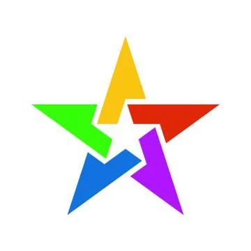 Flat style vector retro star icon Stock Illustration