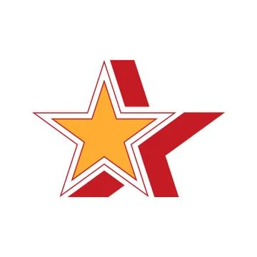 Flat style vector retro star icon Stock Illustration