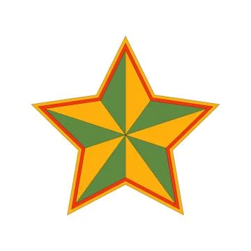 Flat style vector retro star icon Stock Illustration