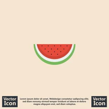 Flat style watermelon icon Stock Illustration