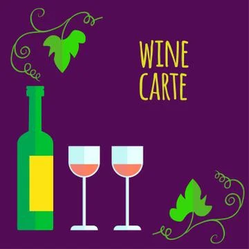 Flat style wine shop set Illustrazione stock