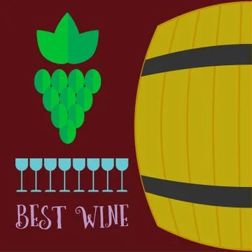 Flat style wine shop set Illustrazione stock