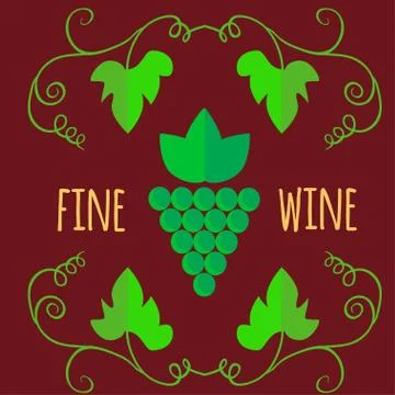 Flat style wine shop set Illustrazione stock
