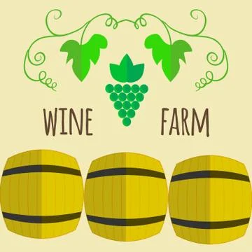 Flat style wine shop set Illustrazione stock