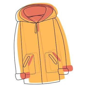 Flat style Winter or Autumn Cloth isolated on white background. Warm coat vector Stock Illustration