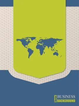 Flat style world map brochure design Stock Illustration