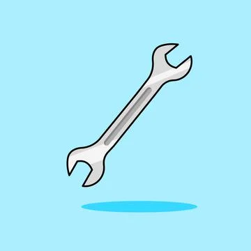 Flat Style Wrench Tool Vector Stock Illustration