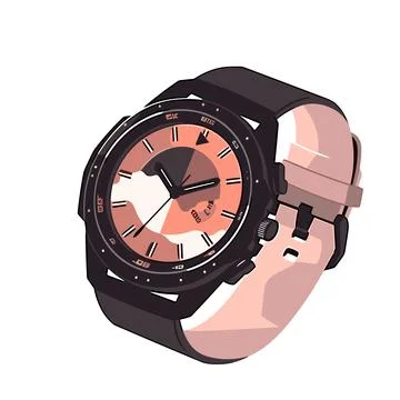Flat Style Wrist Watch Vector Isolation Stock Illustration