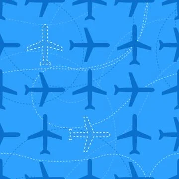 Flat styled seamless pattern with missing planes Stock Illustration