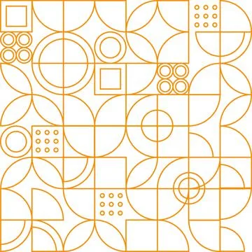 Flat stylish geometric figure, thin orange lines Stock Illustration